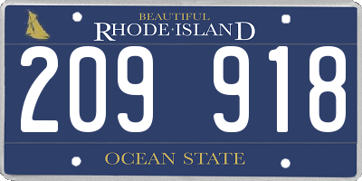 RI license plate 209918