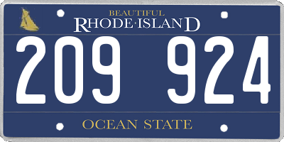 RI license plate 209924