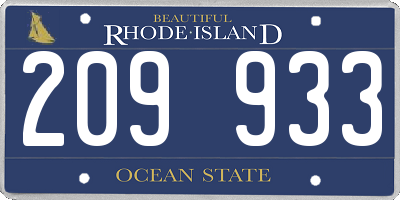 RI license plate 209933