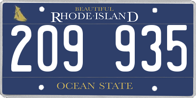 RI license plate 209935