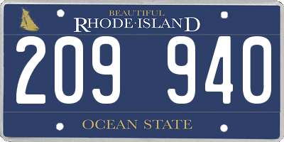 RI license plate 209940
