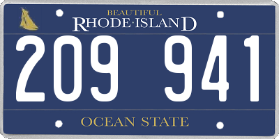 RI license plate 209941