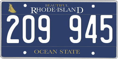 RI license plate 209945