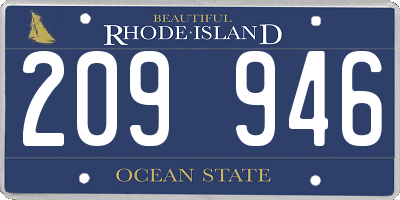 RI license plate 209946