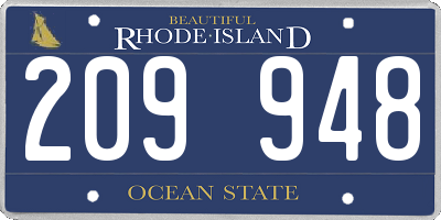 RI license plate 209948