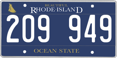 RI license plate 209949