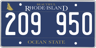 RI license plate 209950