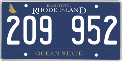 RI license plate 209952