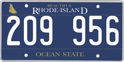RI license plate 209956