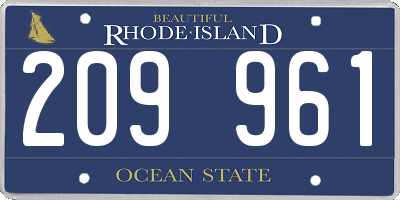 RI license plate 209961