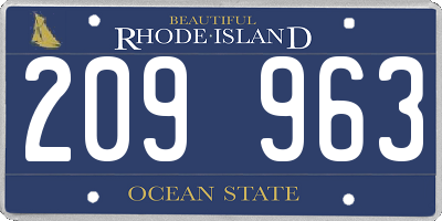 RI license plate 209963