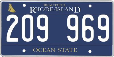 RI license plate 209969