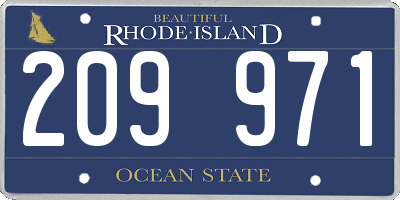 RI license plate 209971