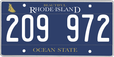 RI license plate 209972