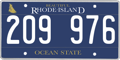 RI license plate 209976