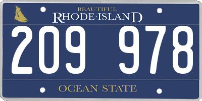 RI license plate 209978