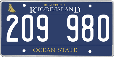 RI license plate 209980