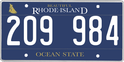 RI license plate 209984