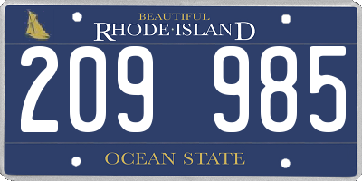 RI license plate 209985