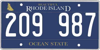RI license plate 209987