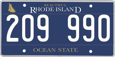 RI license plate 209990