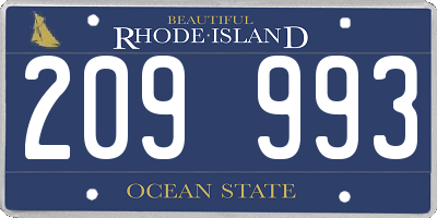 RI license plate 209993