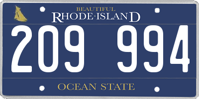 RI license plate 209994