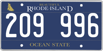 RI license plate 209996