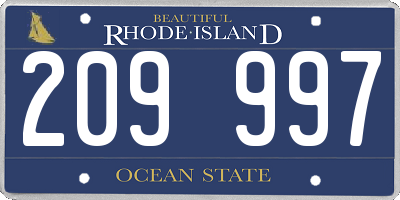 RI license plate 209997