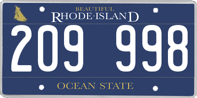 RI license plate 209998