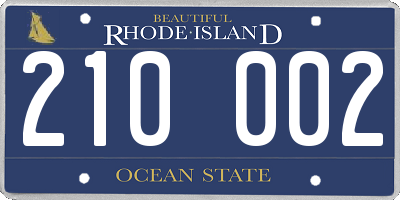 RI license plate 210002