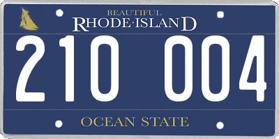 RI license plate 210004