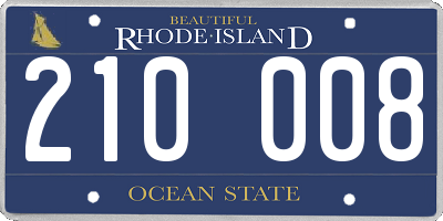 RI license plate 210008