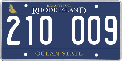 RI license plate 210009