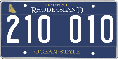 RI license plate 210010