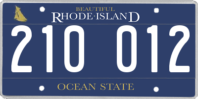 RI license plate 210012