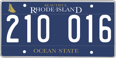 RI license plate 210016