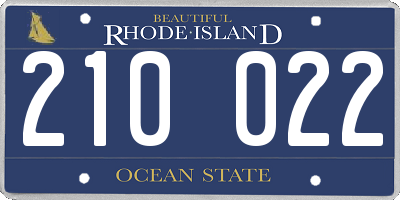RI license plate 210022