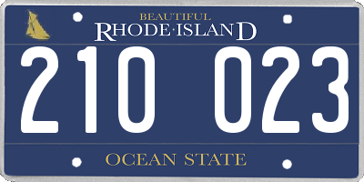 RI license plate 210023