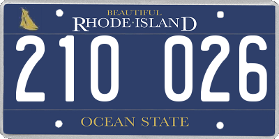 RI license plate 210026
