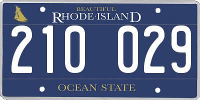RI license plate 210029