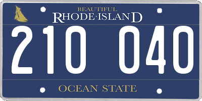 RI license plate 210040