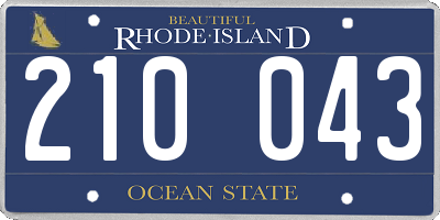 RI license plate 210043
