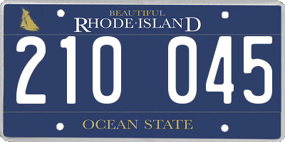 RI license plate 210045