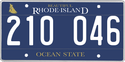 RI license plate 210046