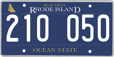 RI license plate 210050