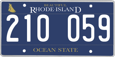RI license plate 210059