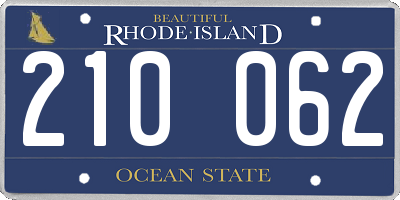RI license plate 210062