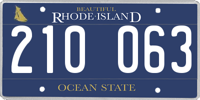 RI license plate 210063