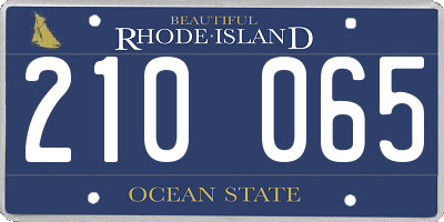 RI license plate 210065
